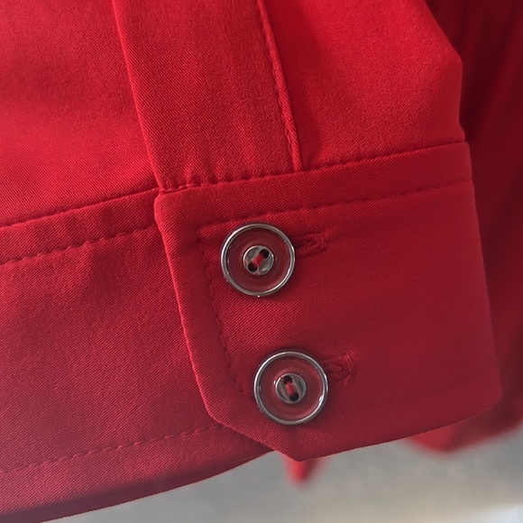 NY&CO Red Stretchy Shirt Dress with Black Band Accent - Picture 4 of 6